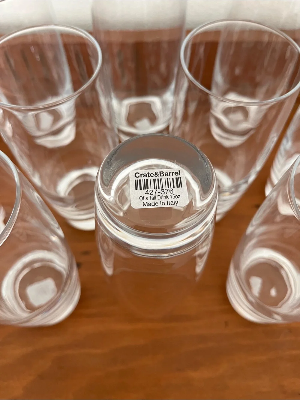 Crate&Barrel Otis Tall Drink Glasses 15 oz - Set of 12
